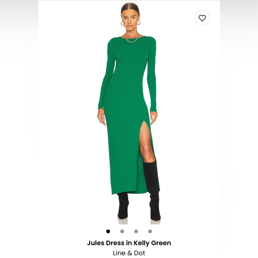 Line and dot Jules dress in Kelly green XS